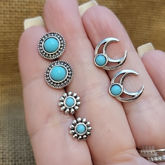 SOUTHWESTERN STUD EARRINGS, SET OF THREE - Picture 6 of 7